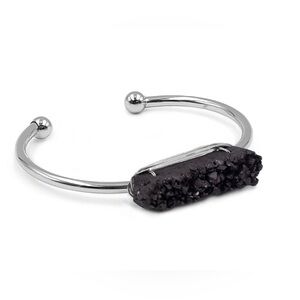 NWT Kinsley Armelle Silver Raven Quartz Bangle Bracelet